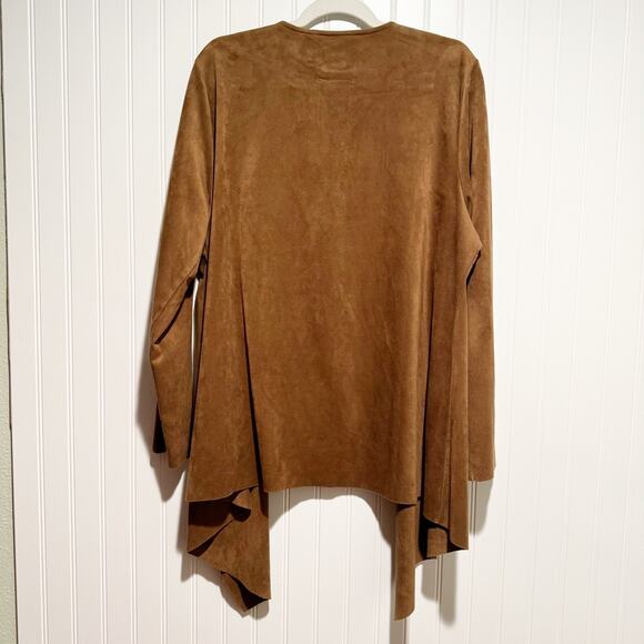 Soft Surroundings Ultra Soft Faux Suede Topper Jacket Draped Front Size XL - Picture 7 of 7